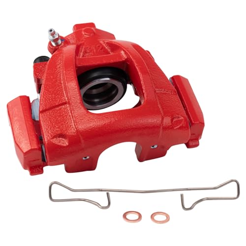 Image of TRQ Front Right Brake Caliper Performance Red Passenger Side | For 2002-2008 Mini Cooper