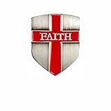 Sterling Gifts Faith Shield Lapel Pin with Cross Set of 2, Antique Silver, Christian
