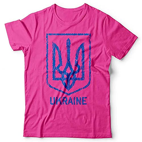 T-shirt Ukrainien amour et paix un message universel de fraternité avec col rond rose taille L