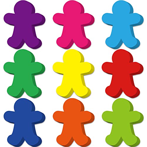 Image of Geyee 108 Pcs Mini People Cutouts Man Valentine's Day Classroom Bulletin Board Decorations Paper Cutouts Colorful People Shaped Die Cut for Teachers DIY Craft Chalkboard Wall Decor