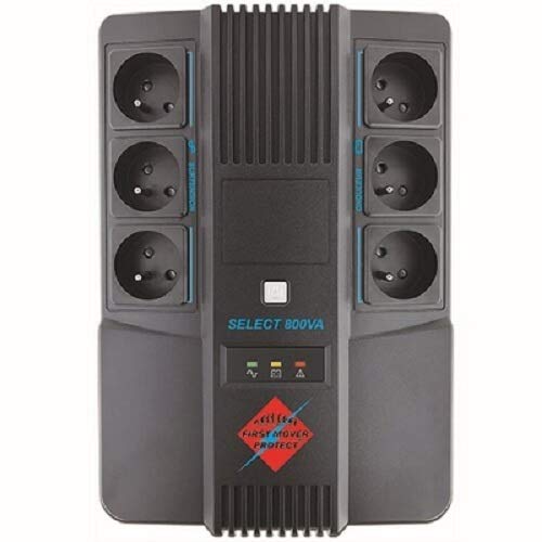 ONDULEUR FIRST MOVER SELECT 6 PRISE 800VA 480W AFFICHE LED-6 PRISES FRANCAISES(3+3) 1x12V/9Ah