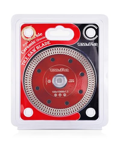 Image of Casaverde TOOLS 4 inch Diamond Porcelain Saw Blade (4 inch) | Fast,Clean Cuts with Great Life & Speed,Thin Turbo Mesh Rim, Suitable for Granite Marble Ceramic Tiles,7 /8 inch-5 /8 inch Arbor