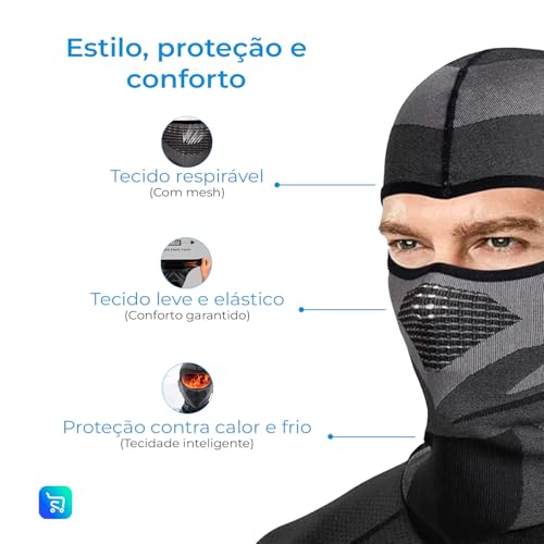 Touca Ninja Toca Balaclava Proteção Uv Térmica Resistente Frio Vento Calor Máscara para Moto Motoque