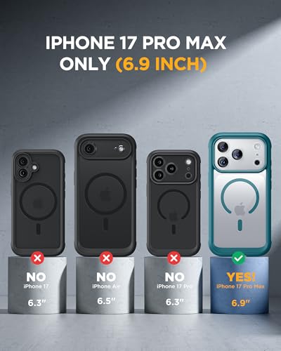 Image of Miracase for iPhone 17 Pro Max Case 6.9 inch Full-Body Phone Case with Built-in Glass Screen Protector& Full Camera Protector,[Magnetic with MagSafe] Drop Proof 17 ProMax Cover, Green
