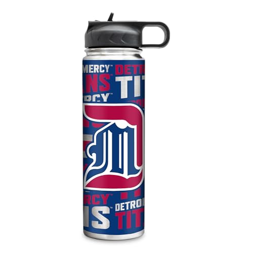 Rico Industries NCAA Detroit Mercy Titans Standard 22oz Stainless Steel Tumbler with Lid - Great For Coffee, Tea, Water or Cocktails