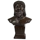 R REALONG 【100% Pure Bronze】 Bronze Bust of Genghis Khan Statue Home Decor