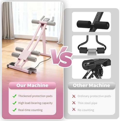Image of Ab Machine for Home Gym, 440 LBS Ab Trainer with Digital Display, 4 Adjustable Resistance Levels, Foldable Abdominal Workout Equipment with Knee Protection for Core Strength Training