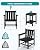 SERWALL 3 Pieces Patio Bistro Set, All Weather Adirondack Chair Set with Side Table, HDPE Material Outdoor Patio Furniture Set for Balcony, Porch, Garden, Backyard- Black