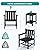 SERWALL 3 Pieces Patio Bistro Set, All Weather Adirondack Chair Set with Side Table, HDPE Material Outdoor Patio Furniture Set for Balcony, Porch, Garden, Backyard- Black