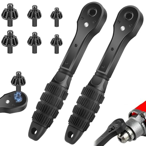 SUNJOYCO Drill Chuck Ratchet Spanner: 3 In 1 Ratchet Drill Chuck Key Wrench