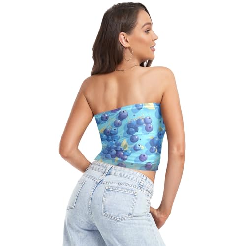 Vintage Birds Flower Butterfly Womens Tube Tops Elastic Cleavage Cover Up Sports Bra for Lady Casual2