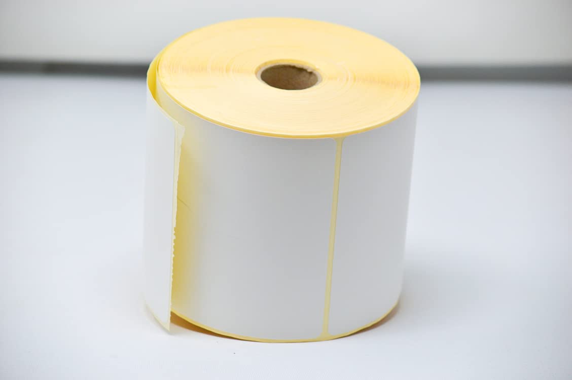 18 Etikettenrolle 100mmx150mm 500 Etiketten je Rolle Kern 25 mm Thermo Etiketten auf Rolle mit Perforation Außen gewickelt permanent haftend selbstklebend