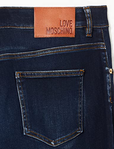 Love Moschino Pantaloni a 5 Tasche con Logo Tab On...