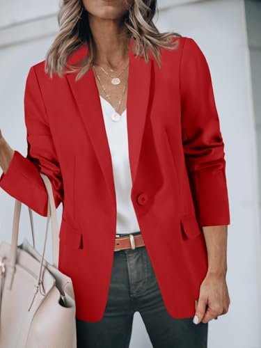image for Cicy Bell Womens Casual Blazers Open Front Long Sleeve Work Office Sui