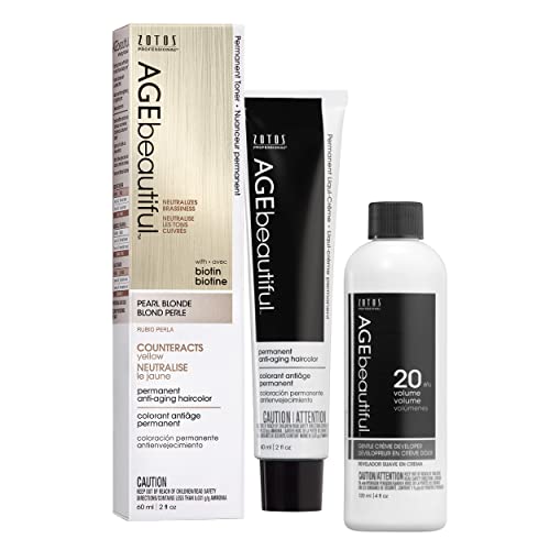 Image of AGE beautiful Permanent Hair Color Cream, 100% Gray Coverage Hair Dye with Biotin Anti-Aging Formula for Fuller, Thicker Hair, Professional Salon Quality