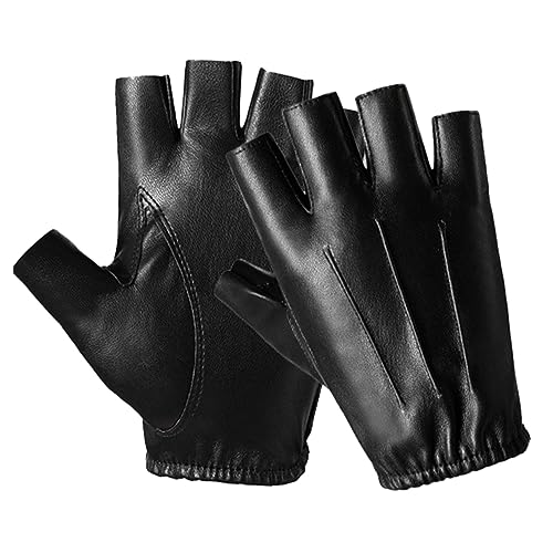 CORHAD 1Pair Leather Riding Gloves Half Finger Bike Gloves for Outdoor Fitness Durable Comfortable Design Non Slip Performance for Cycling Fishing Present for Friends and Family