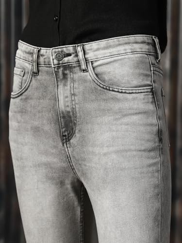 Image of High Star Women Cotton Washed Skinny Fit High-Rise Jeans