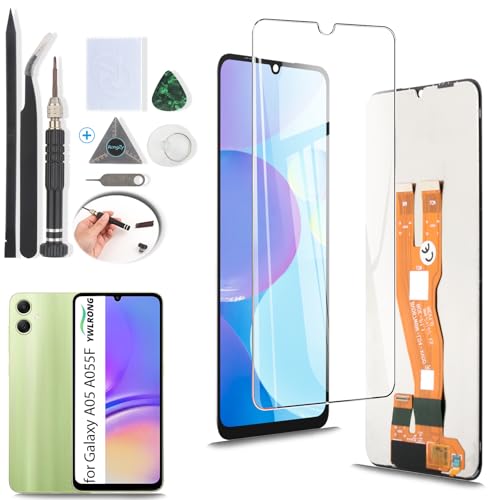 YWLRONG Display for Samsung Galaxy A05 Screen Replacement LCD Touch Screen Digitizer Assembly for Samsung A05 SM-A055F SM-A055M A055F A055M with Tools (Black)
