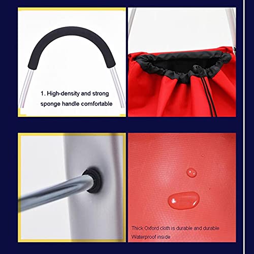 BIAOYU Einkaufstrolley Faltender Einkaufswagen mit 6 Rädern Großer Kapazität Klettern Treppenwagen mit… – Bild 3