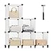 SONGMICS Estantería Modular de 6 Compartimentos, Organizador Modular de Plástico con Patas, Zapatero, Cubo de 30 x 30 x 30 cm, Salón, Dormitorio, Estudio, Martillo de Goma, Blanco LPC111S