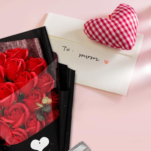 Bouquet de fleurs avec roses rouges préservées naturelles TEEKU taille unique