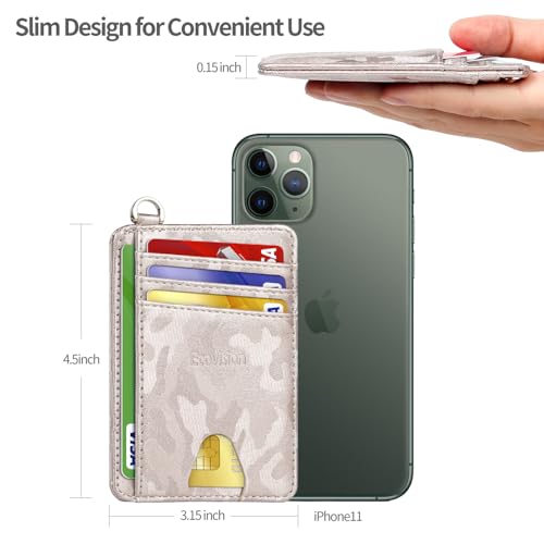 Image of Slim Minimalist Front Pocket Wallet, RFID Blocking Credit Card Holder Wallet with Detachable D-Shackle for Men Women