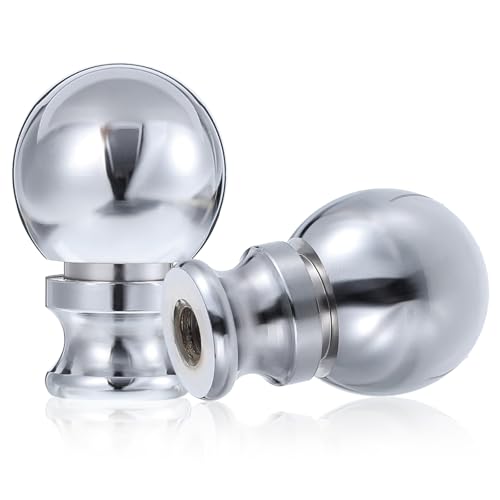 Image of 2 Pack Ball Lamp Finials Lamp Shade Screw Caps 1 /4-28 in Base Metal Knob Topper Finial Lampshade Topper Knob for Table or Floor Lamps