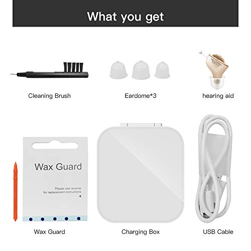 LAIWEN Rechargeable Hearing Amplifier Aid Mini Sound Amplifier with Charging Case, Hearing Sound Enhancer with Noise Reduction for Seniors Adults