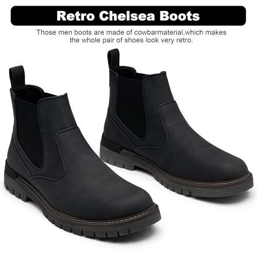 Jousen Mens Boots Retro Chelsea Boots Mens Casual Slip On Boots for Men3