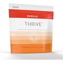 Le-Vel Thrive Thrive Rebuild - Colostrum Premium Powder with Tumeric, Grass-Fed, Gut Health, Bloating Immunity Skin & Hair, Keto, Gluten and Fat Free, 30 Count