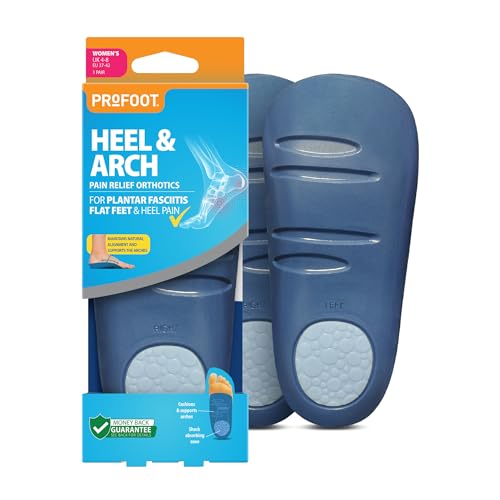 Profoot Heel and Arch Support Insoles for Women, Relieves Aching, Tired Feet, Ideal for Plantar Faciitis, Knee and Back Pain and Pronation, Pain Relief Orthotics, Shoe Inserts - Pack of 1