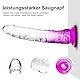 Gradient Clear Purple Kombi-Saugnapfdildo – 3 Größen (klein, mittel, groß), ohne Ei, freihändiges Spielen, anales und vaginales Vergnügen. Realistischer Penis für Anfänger bis Fortgeschrittene