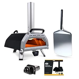 Ooni Karu 16 Multi-Fuel Outdoor Pizza Oven + Ooni 14″ Pizza Peel + Ooni Karu 16 Cover + Propane Gas Burner Bundle – Ideal for Any Outdoor Kitchen
