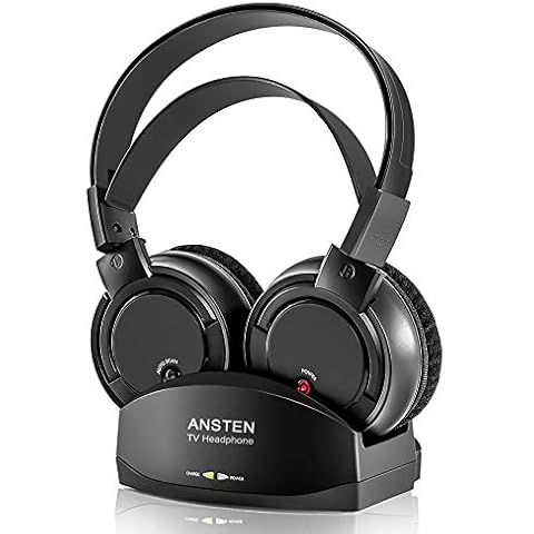 MonoDeal Headphones Earbuds Funkkopfhörer Kabellos für tv, TV Kopfhörer Kabellos Over Ear, Kabellose Kopfhörer für Fernseher mit 3,5 mm AUX/RCA, wiederaufladbarer Stereo-TV-Funkkopfhörer Cover