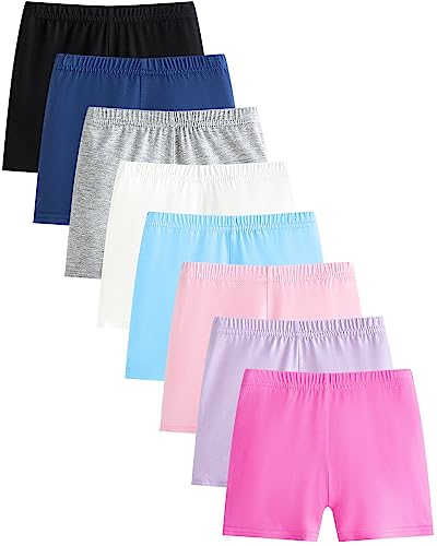 Adorel Pantalones Cortos Shorts Leggings para Niña Pack de 8 Mundo Colorido 5-6 Años (Tamaño del Fabricante 130)
