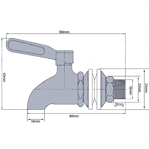 Promaker Stainless Steel Beverage Dispenser Replacement Faucet Tap Spigot For Homebrew Barrel Fermenter Wine Beer Beverage Juice Dispenser Spigot (Beverage Dispenser) #TOP7