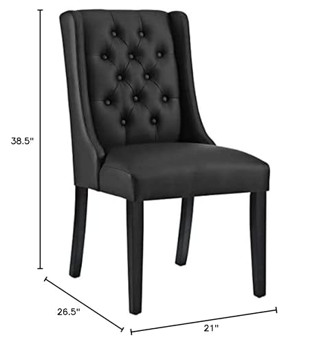 Modway Baronet Modern Tufted Vegan Leather Upholstered Dining Chair In Black #TOP2