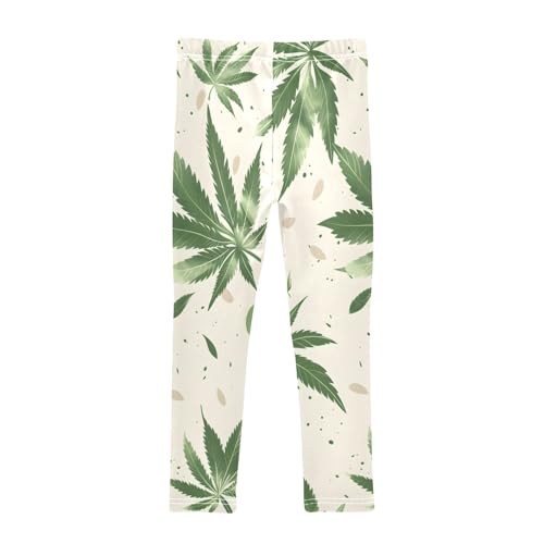 Bolaz Toddler Girls Leggings Printed Yoga Pants Leggings Artistic Neutral Leaves for Kids2