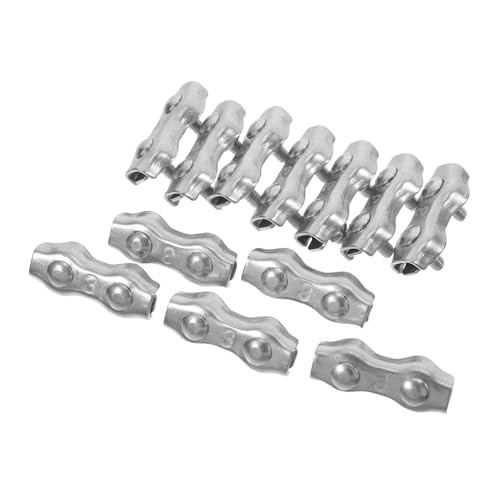 COMNESTBI 12 Piezas De Abrazaderas Para Cables De Acero Abrazaderas Dobles Para Cables De Acero Abrazaderas Para Cables Empalmadores De Alambre Para Cercas Abrazaderas Para Cables De