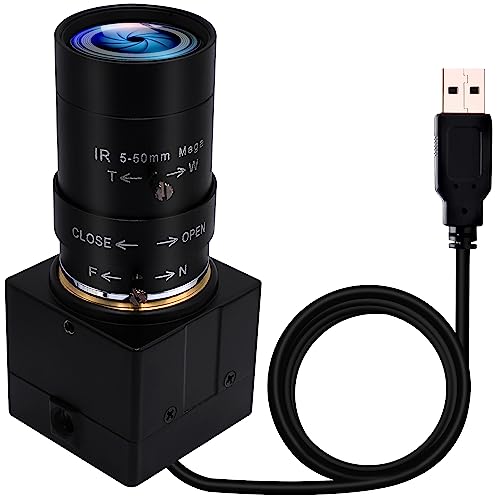 Webcam USB 5 MP et caméra de vidéosurveillance industrielle 10X zoom pour inspection