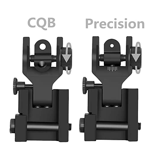 HWZ 2020 Newest Arrival Tactical Flip Up Iron Sights Front and Rear Sight BUIS Set Picatinny Mount Base for Rifle - Image 4