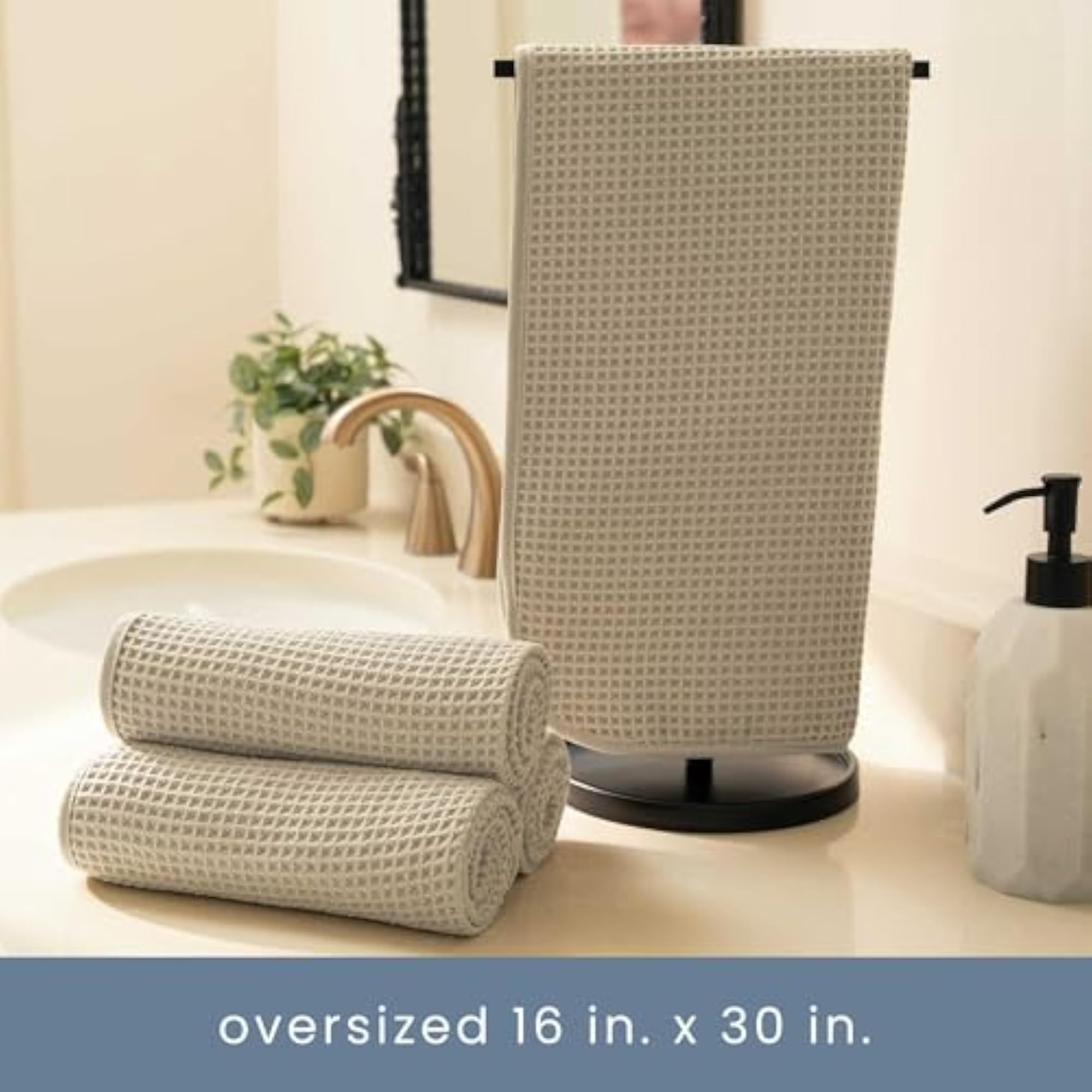 Aura Hand Towels for Bathroom, Premium Waffle Towel