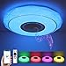 SHILOOK Lámpara LED de Techo Regulable con Altavoz Bluetooth, Mando a Distancia y Aplicación, 24W RGB Cambio de Color para Domitorios Juveniles Salón, 3000-6500K Estrellas Moderna Redonda 40cm