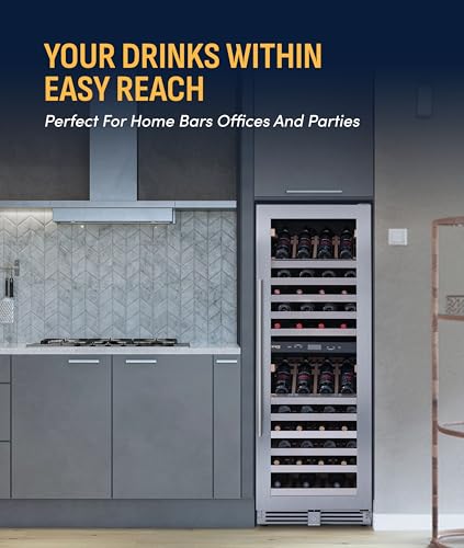 Image of NewAir ESTATE Wine Fridge Dual Zone 160 Bottle Capacity, Premium 24 inch Refrigerator with Display Shelves for Wines, Professional Built-in /Freestanding Wine Cellars in Seamless Stainless Steel