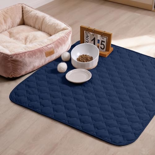 Image of gogobunny 100% Double Sided Waterproof Dog Blanket Soft Pet Bed Cover Reversible Protect Furniture Couch Sofa Car for Puppy Large Dog Cat (Dark Navy /Light Navy, 30x30 Inch (Pack of 1))