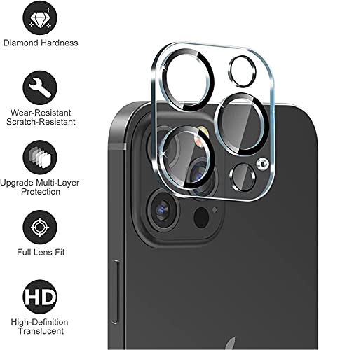Image of Skinomi Back Camera Tempered Glass Lens Protector Compatible for Apple iPhone 13 pro max with Edge to Edge Coverage and Easy Installation Kit, Pack of 2