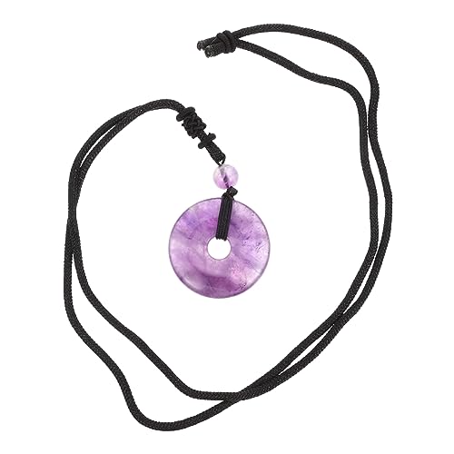 WRITWAA Colgante De Cristal Collar De Amatista Collares Para Mujer Joyas De Cristal Para Mujer Joyería De Cristal Delicado Collar De Cristal Joyas Chinas Colgantes Púrpura Hilo De Algodón