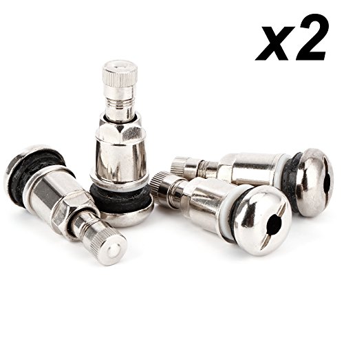 SurePromise One Stop Solution for Sourcing 8 válvulas de metal universales ocultas plateadas para llantas de aluminio, 11,3 mm, válvula de metal ligera