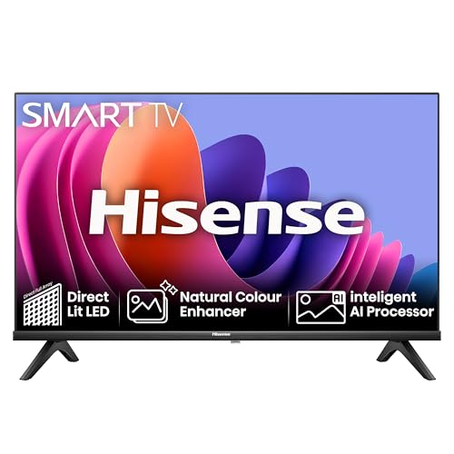 Hisense 32 Inch Smart TV 32A4NTUK – HD Resolution, Natural Colour Enhancer, DTS Virtual:X & Dolby Audio, AI Sports Mode, VIDAA OS with Youtube, Netflix and Disney+ and Freeview Play (2024 Model)