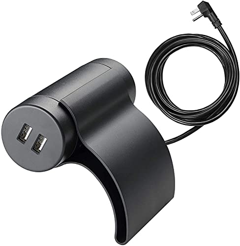 Link2Home Link 2 Home Sofa Socket, 10ft Extension Cord, 1 Outlet, 2 Ports, 3.1A USB, with Low Profile Plug, Dark Grey